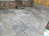 Saga Black Indian Sandstone Paving - 600 x 600 mm - Tumbled