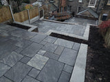 Saga Black Indian Sandstone Paving - 600 x 600 mm - Tumbled