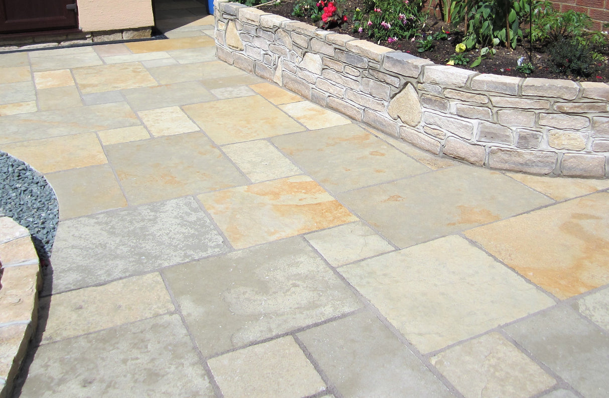 Citron Limestone Patio Kit - Weathered